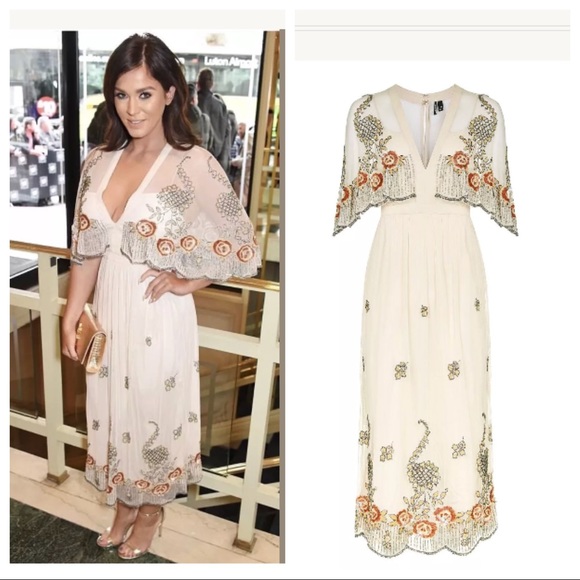 Topshop Dresses & Skirts - Topshop Embellished Cape Dress - Bridal Wedding